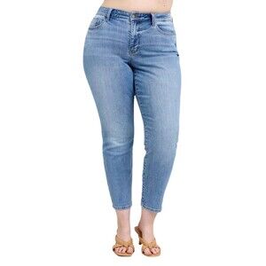 NEW Judy Blue Womens 22W Mid Rise Vintage Wash Slim Fit Jean w Cell Phone Pocket